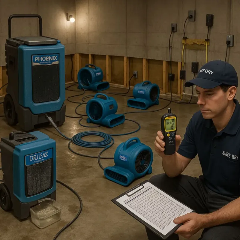 Structural Drying and Dehumidification process in Elk River, MN